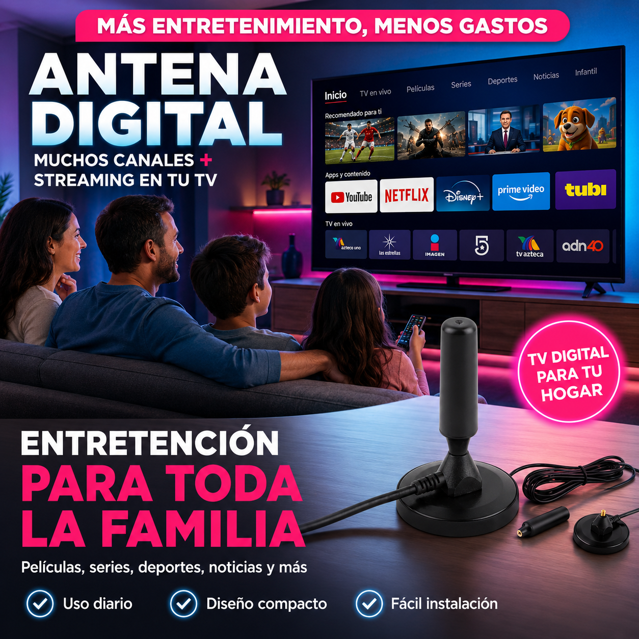 Antena Digital Max TV™ | Más Contenido, Menos Gastos